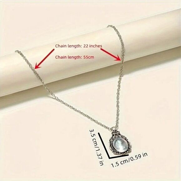 Vintage Bohemian Moonstone Pendant Necklace - Picture 3 of 3